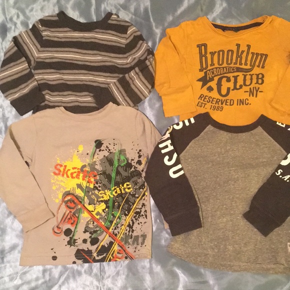 various Other - Bundle of 4 long sleeve boys’ shirts cotton/ polyester size 3T various brands